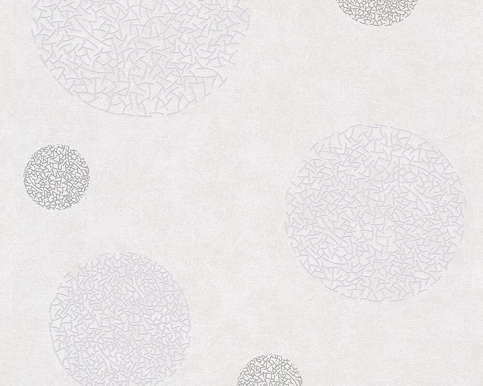 B&W 3, Black and White Look Beige, Metallic Wallpaper Roll, Modern Wall Decor