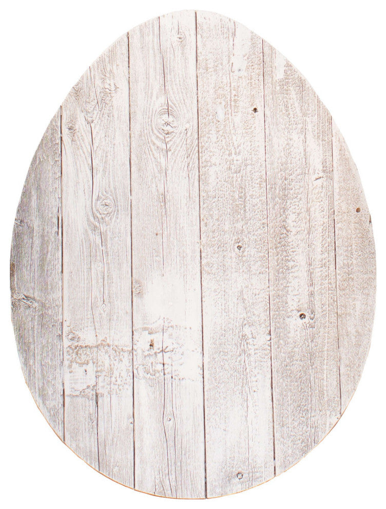 18" Rustic Farmhouse White Wash Wood Large Egg