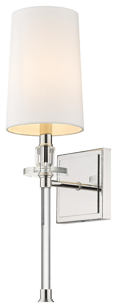 Zlite 803-1S-PN 1-Light Wall Sconce, White