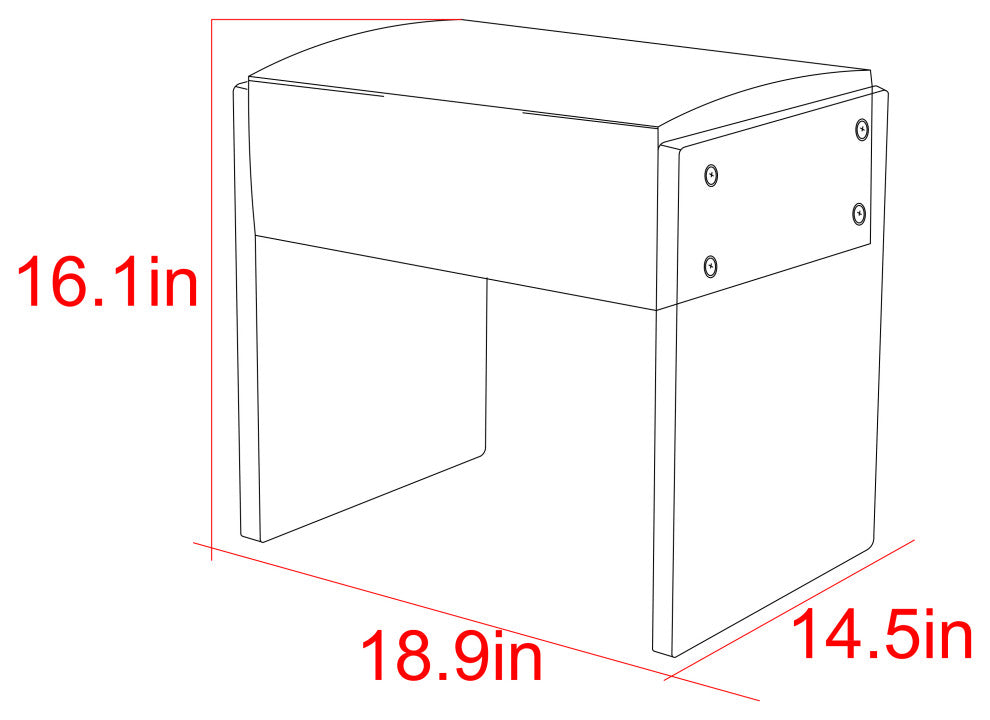 Pasargad Home Tribecca Acrylic and Velvet Stool, White