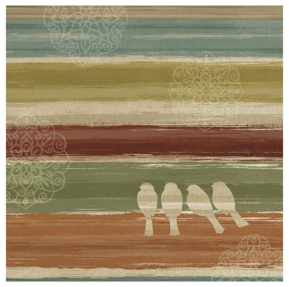 "Mumbai Rainbow Birds III" Digital Paper Print by Daphne Brissonnet, 42"x42"