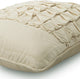 Decorative Textured Ivory Velvet Knotted 16"x16" Pillow Cover, Knotted Ivory