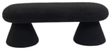 Drum Faux Shearling Teddy Fabric Upholstered Bench, Black