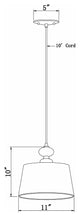 1 Light Cord-Hung Glass Mini Pendant, Brushed Nickel, Clear Glass
