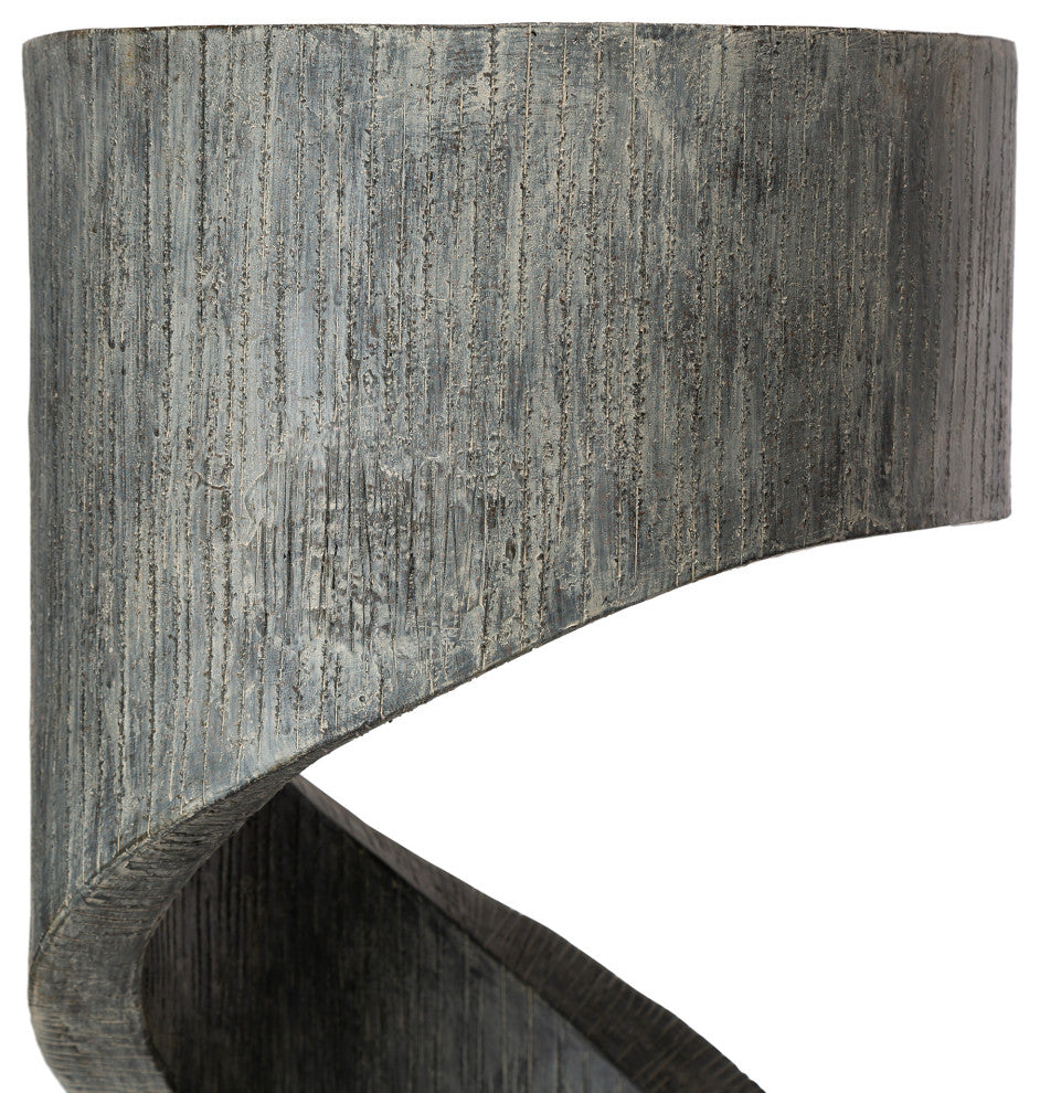 40"H Curving Shaped Outdoor Polyresin Gray Fountain With LED Light and Pump