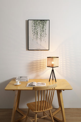 Vidalite Gal Rattan and Velvet Table Lamp