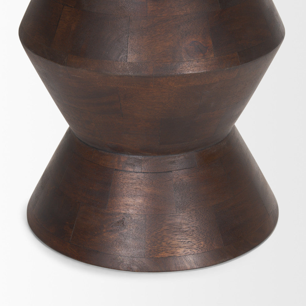 Odessa Dark Brown Wood Side Table