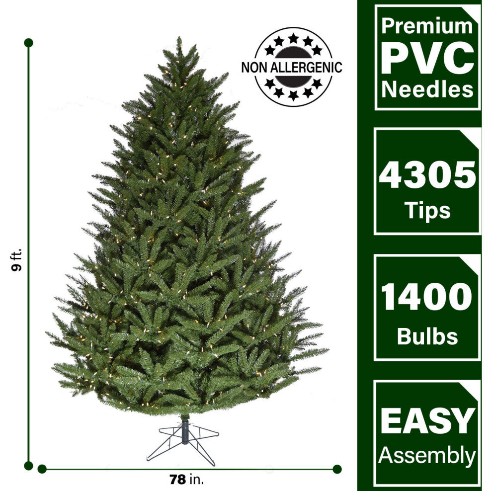 9' Centerville Pine Christmas Tree With Clear Smart String Lights and EZ Connect