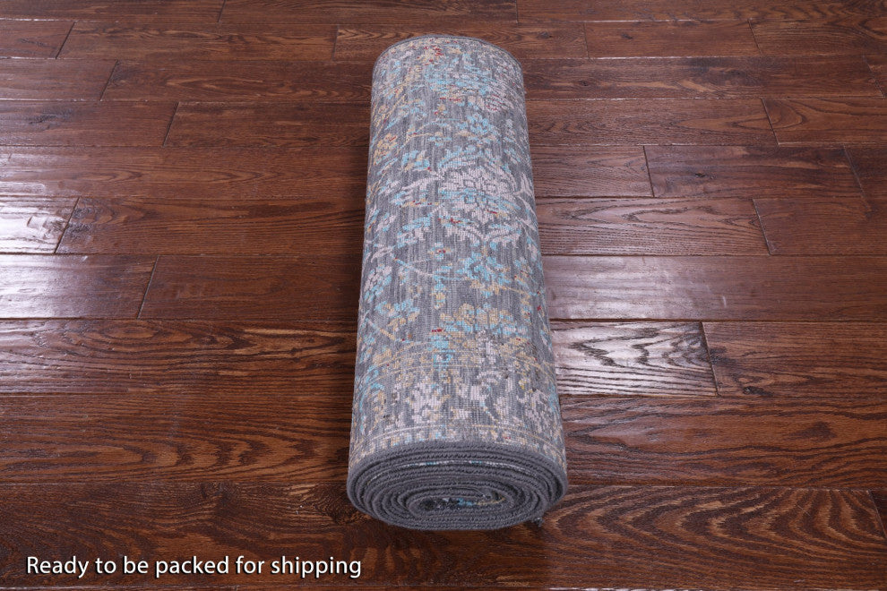 Persian Hand-Knotted Wool and Silk Runner Rug 2' 6" X 12' 4" Q11834