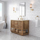 Oakman Marble Top Vanity in Mango Wood with Faucet, 48, Vanity With Satin Gold Faucet