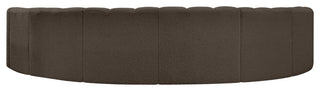 Arc Boucle Fabric Upholstered 8-Pc. Inward Curved Modular Sectional, Brown