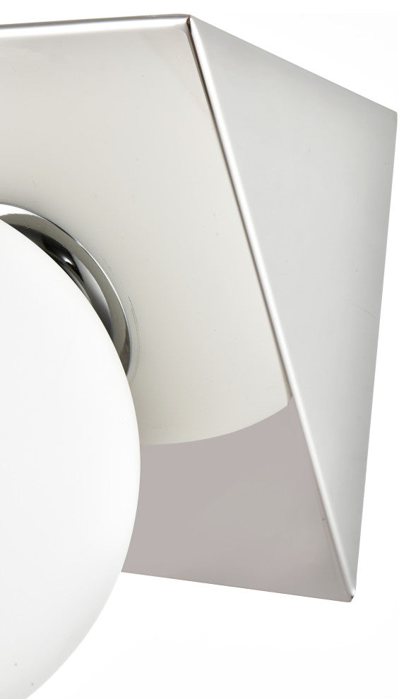 4 Light Chrome And Frosted White Bath Sconce