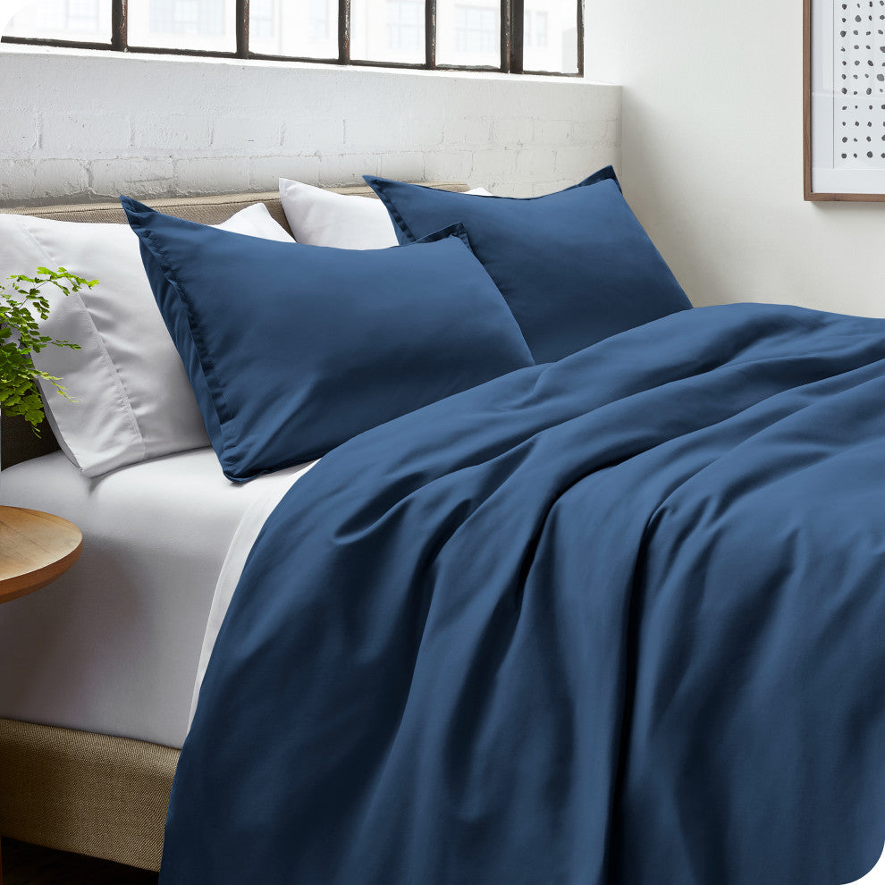 Bare Home Twin/Twin XL Microfiber Duvet Cover Set, Dark Blue