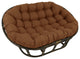65"X48" Solid Outdoor Spun Polyester Double Papasan Cushion, Mocha