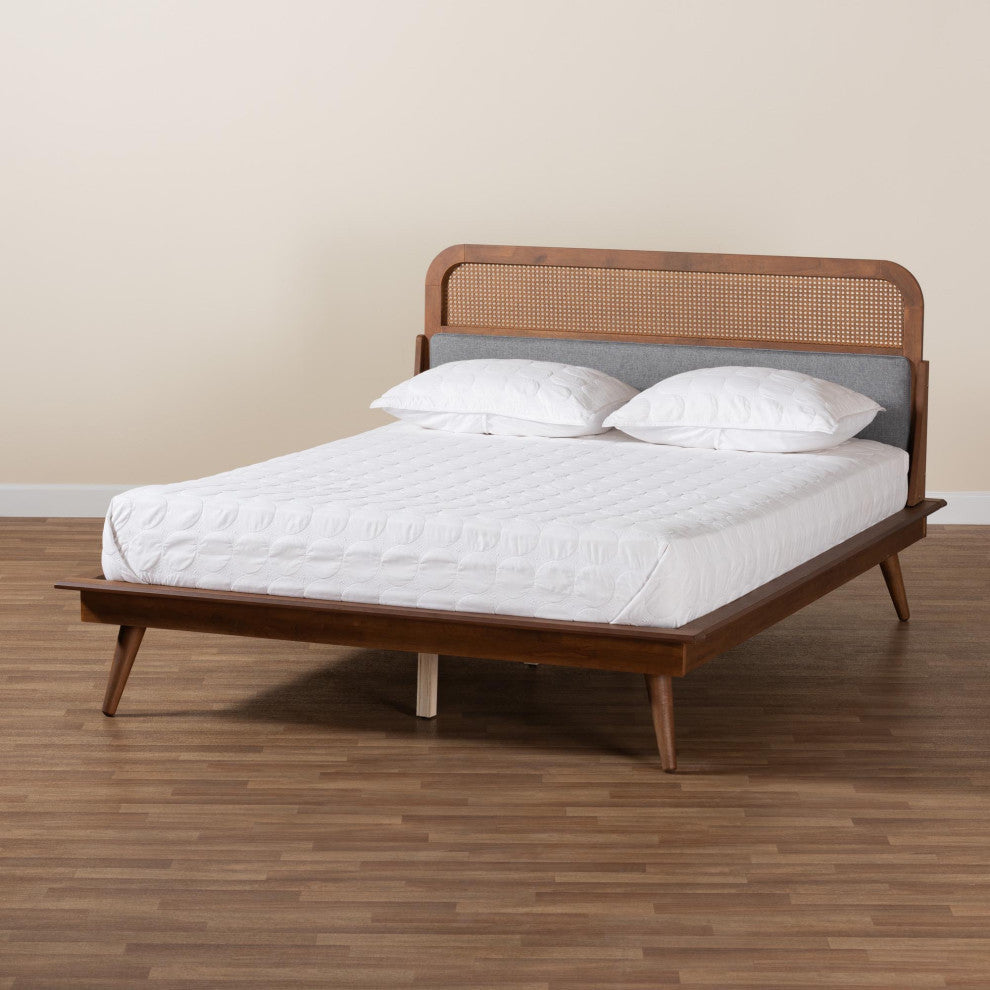 Ellia Gray Fabric Platform Bed, King