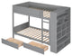 Gewnee Twin over Twin Bunk Bed With 2 Drawers and Multi-layer Cabinet
