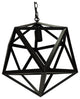 16" Industrial Style Polyhedron Metal Chandelier, Black