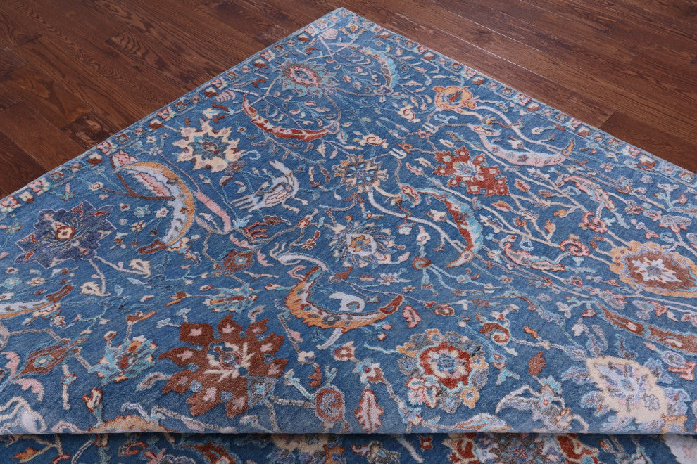 Persian Hand Knotted Wool and Silk Rug 9' 0" X 11' 10" Q11802