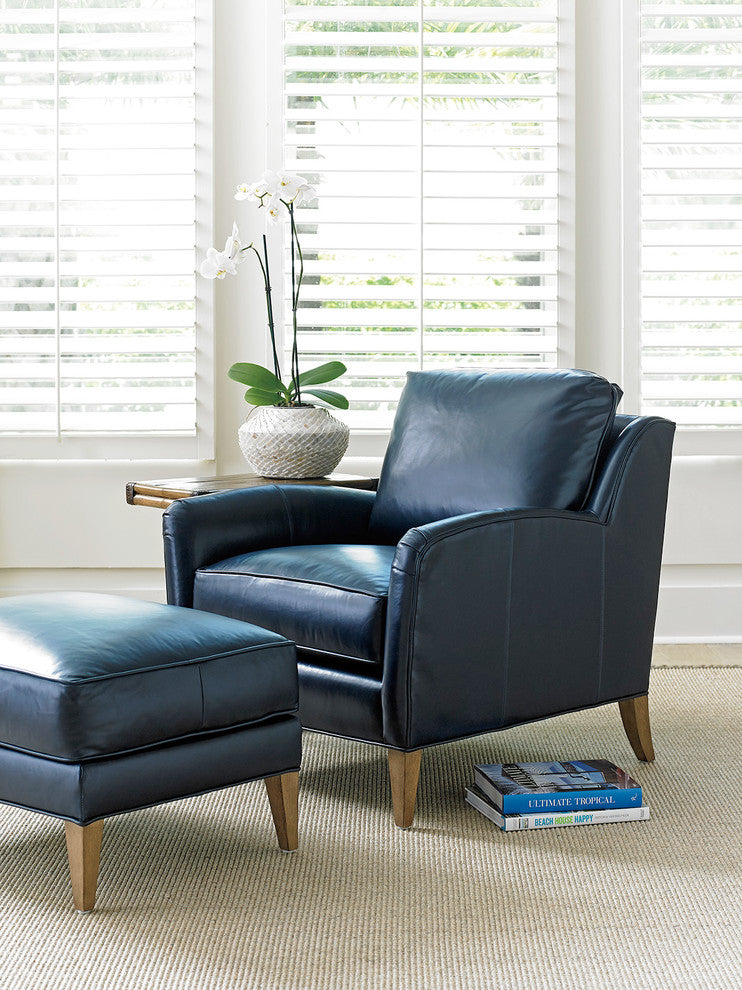 Coconut Grove Leather Ottoman