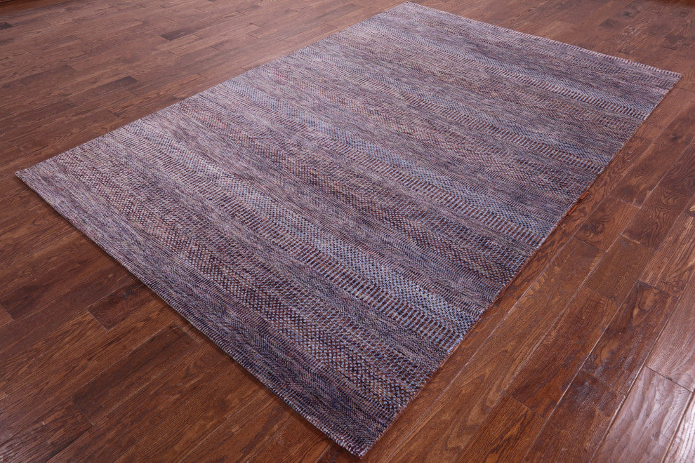 Wool and Silk Savannah Grass Handmade Rug 6' 2" X 9' 3" Q11934