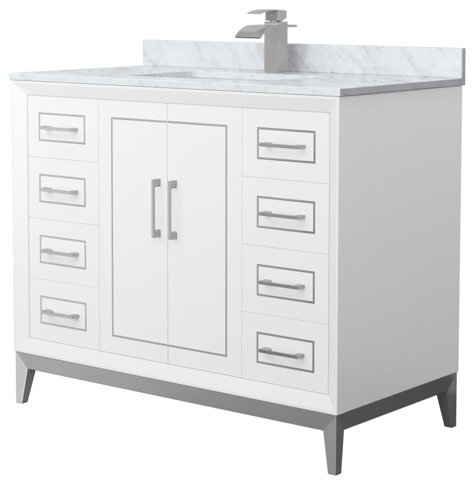 Marlena 42" Single Vanity, Top, Nickel Trim