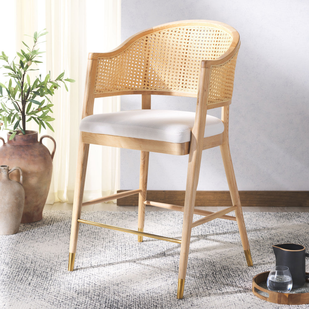 Safavieh Couture Rogue Rattan Barstool, Natural