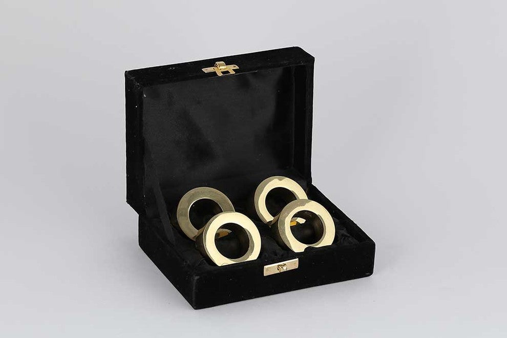 Napkin Rings, Set of 4, Gold
