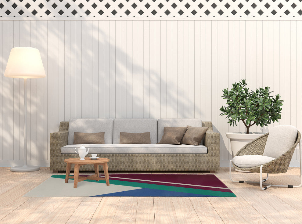 Bold Shapes Modern & Contemporary Chenille Area Rug