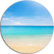 Bright Blue Tropical Beach, Seashore Photo Disc Metal Wall Art, 23"