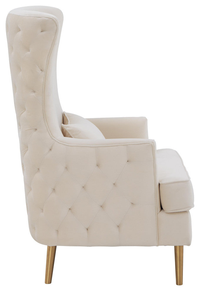 Alina Cream Tall Tufted Back Chair