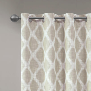 SunSmart Blakesly Ikat Blackout Window Panel, Grey, Taupe, 100"x84"