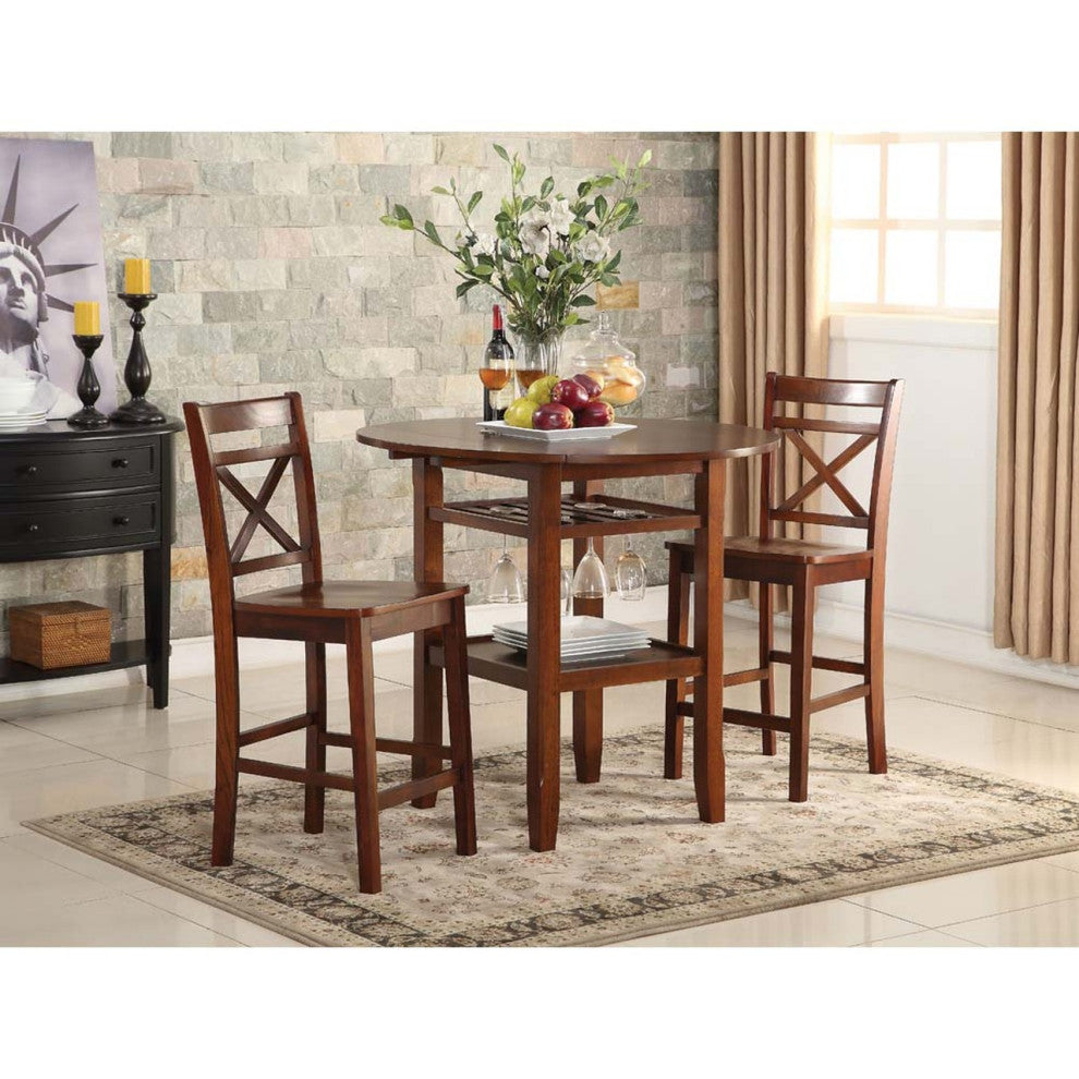 Wood Counter Height Table, Cherry Finish