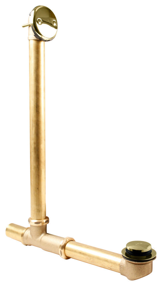Above Floor Tip-Toe Trim and 2-Hole Overflow Cover, Polished Brass