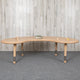 35"x65" Height Adjustable Half-Moon Plastic Table, Natural