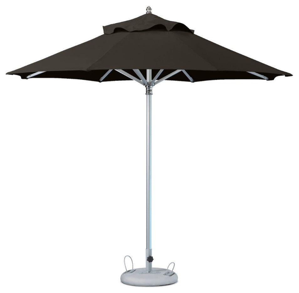 10' Black Polyester Round Market Patio Umbrella