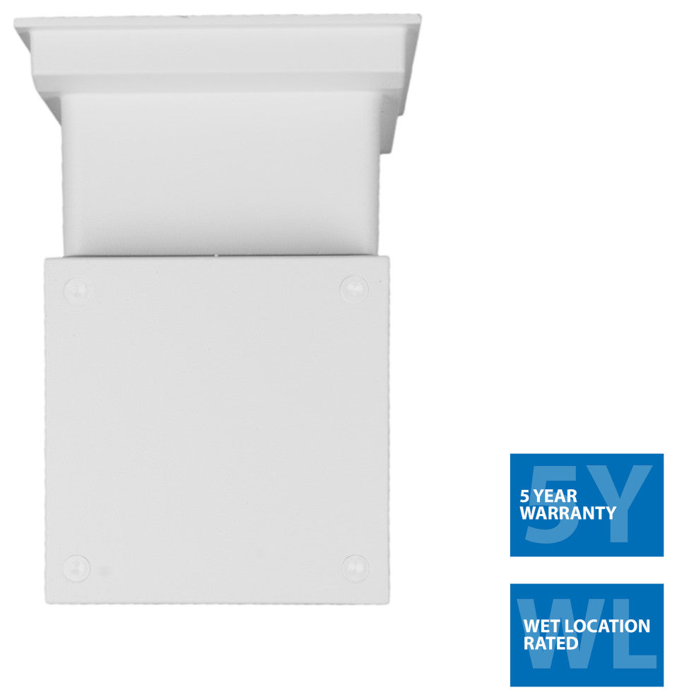 Dorado 22W Square LED Outdoor Wall Mount Cylinder Light, 3000K, White