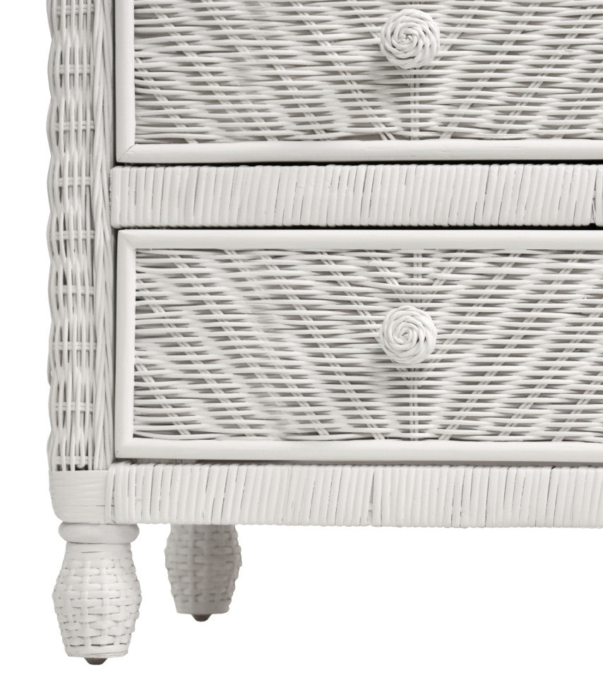 Santa Cruz 2-Drawer Nightstand With Glass Top, White