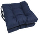 16" Outdoor Spun Polyester Square Tufted Chair Cushions, Set of 2, Azul