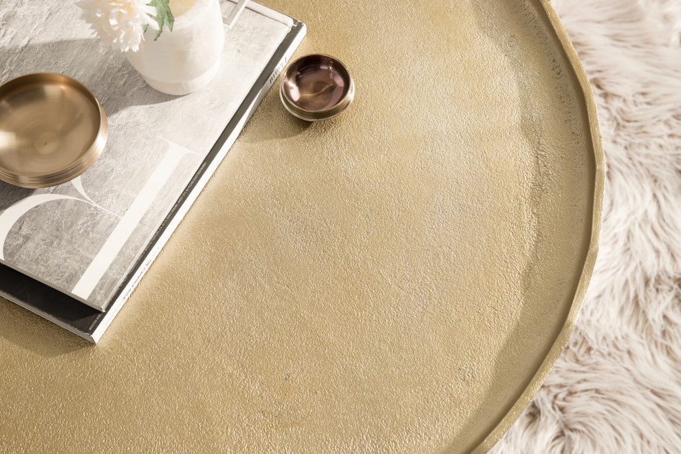 Alessia Round Coffee Table, Gold, 25x25x15