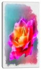 Handmade Purple Rose Drawing, Floral Canvas Art Print, 16"x32"