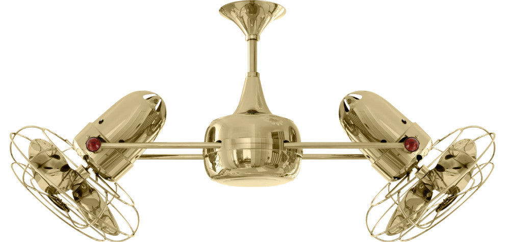 Duplo Dinamico Rotational Ceiling Fan, Polished Brass