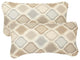 Carrington Sunbrella Outdoor Lumbar Pillows, Set of 2, Beige Gray, 24x12