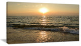"Black Seascape in Morning Sunlight" Beach Canvas Wall Art, 32"x16"