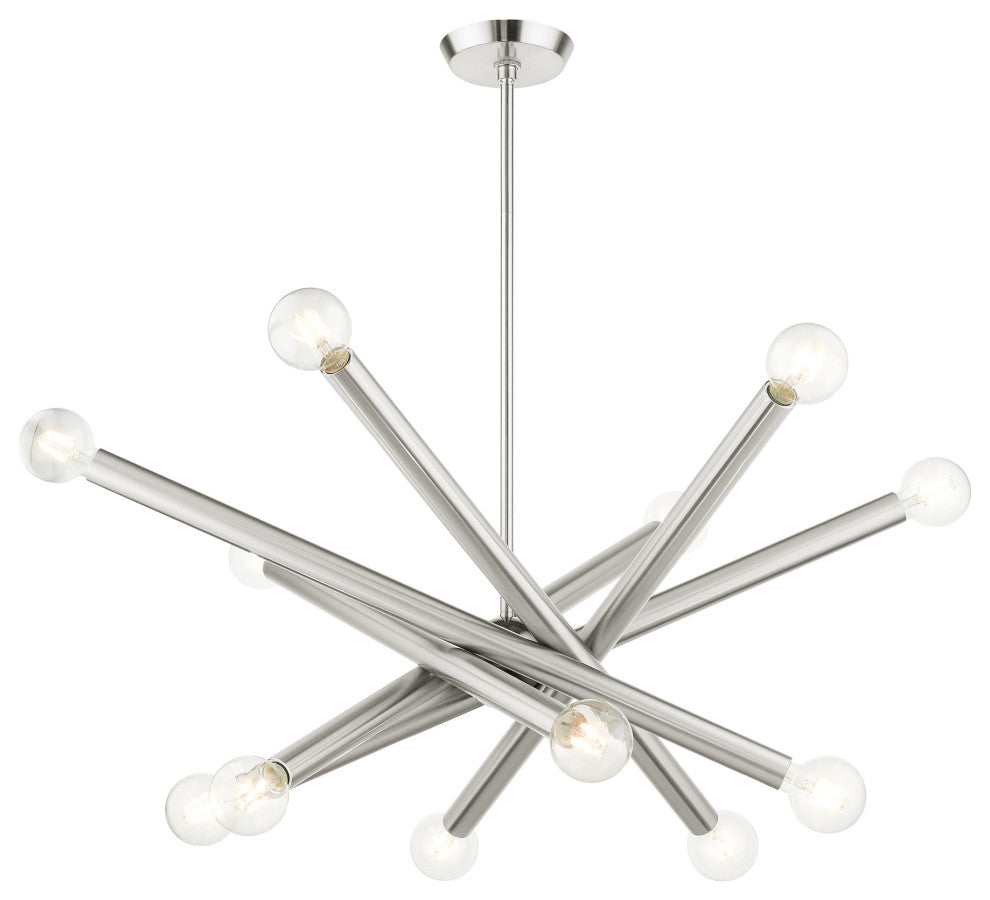 Brushed Nickel Modern, Urban, Sputnik, Dynamic, Timeless Chandelier