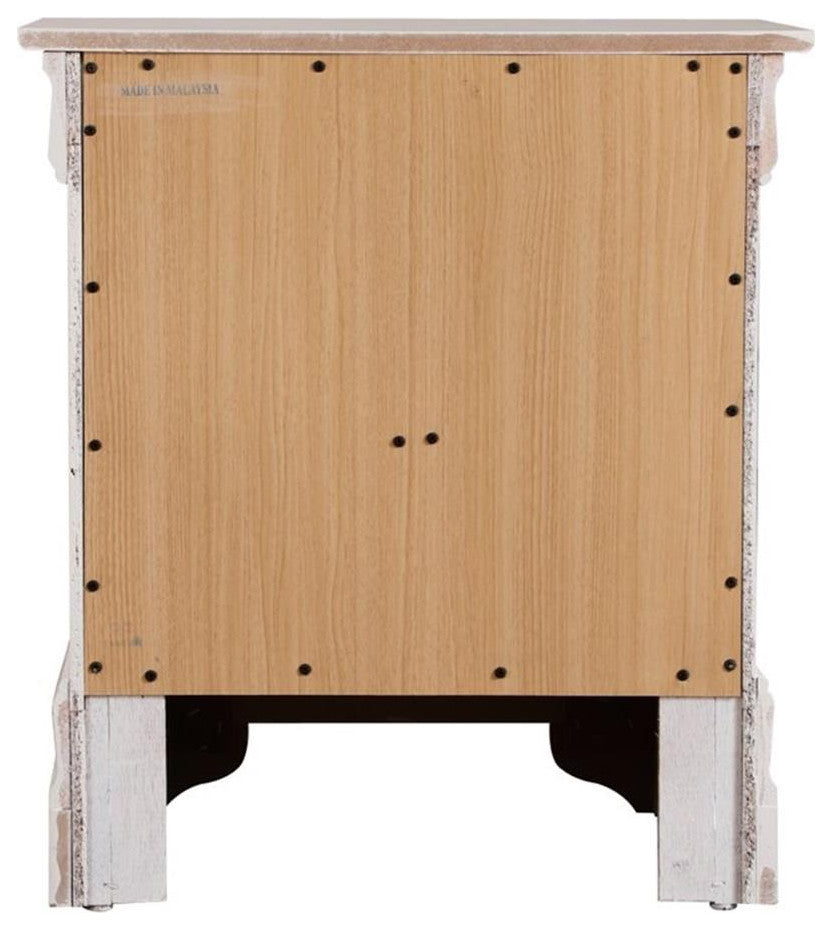 Glory Furniture Louis Phillipe 2 Drawer Nightstand in White