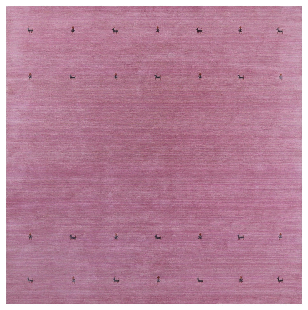 8' Square Persian Gabbeh Hand Knotted Wool Rug - Q15311