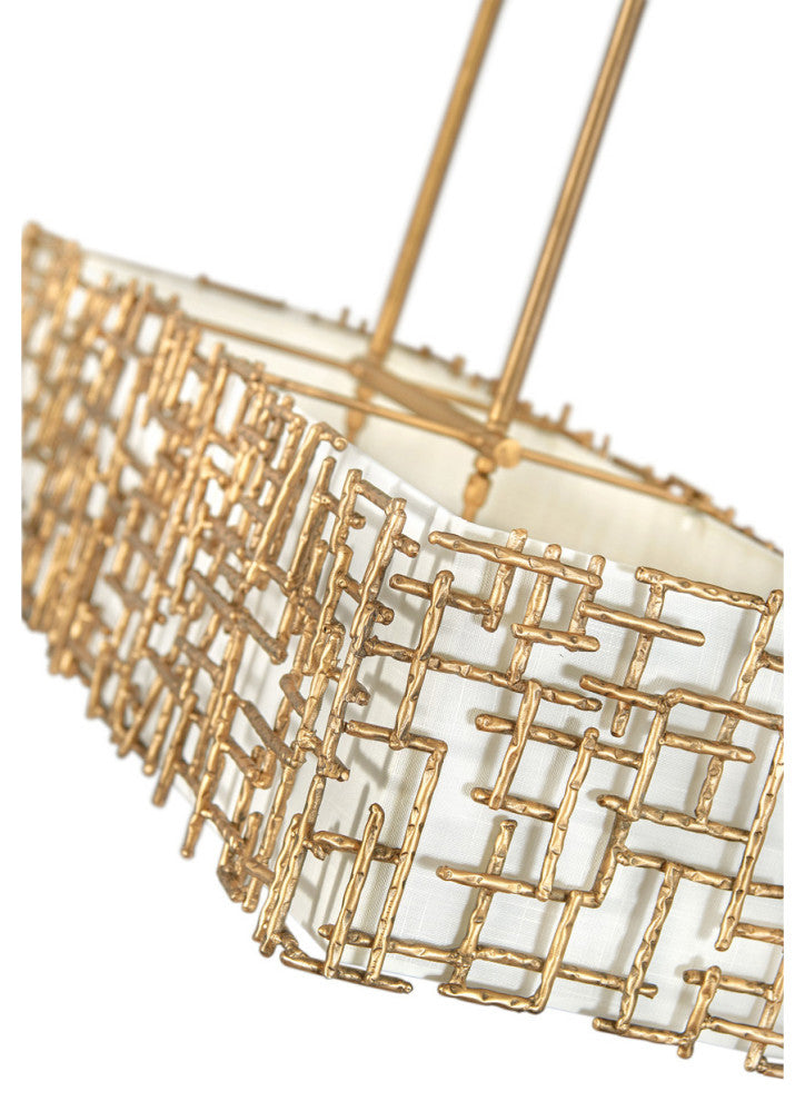 Fredrick Ramond Farrah Medium Eight Light Linear, Burnished Gold