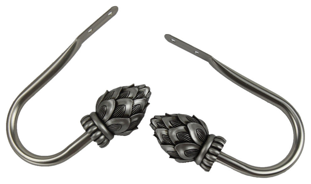Tilia Holdback Pair, Satin Nickel