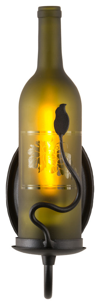 4W Tuscan Vineyard Etched Grapes Wine Bottle Wall Sconce