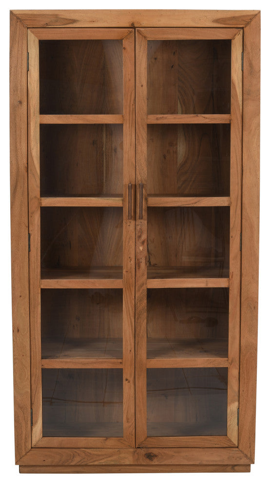 Fernious Tall Cabinet, Natural Finish on Mango Solid Wood
